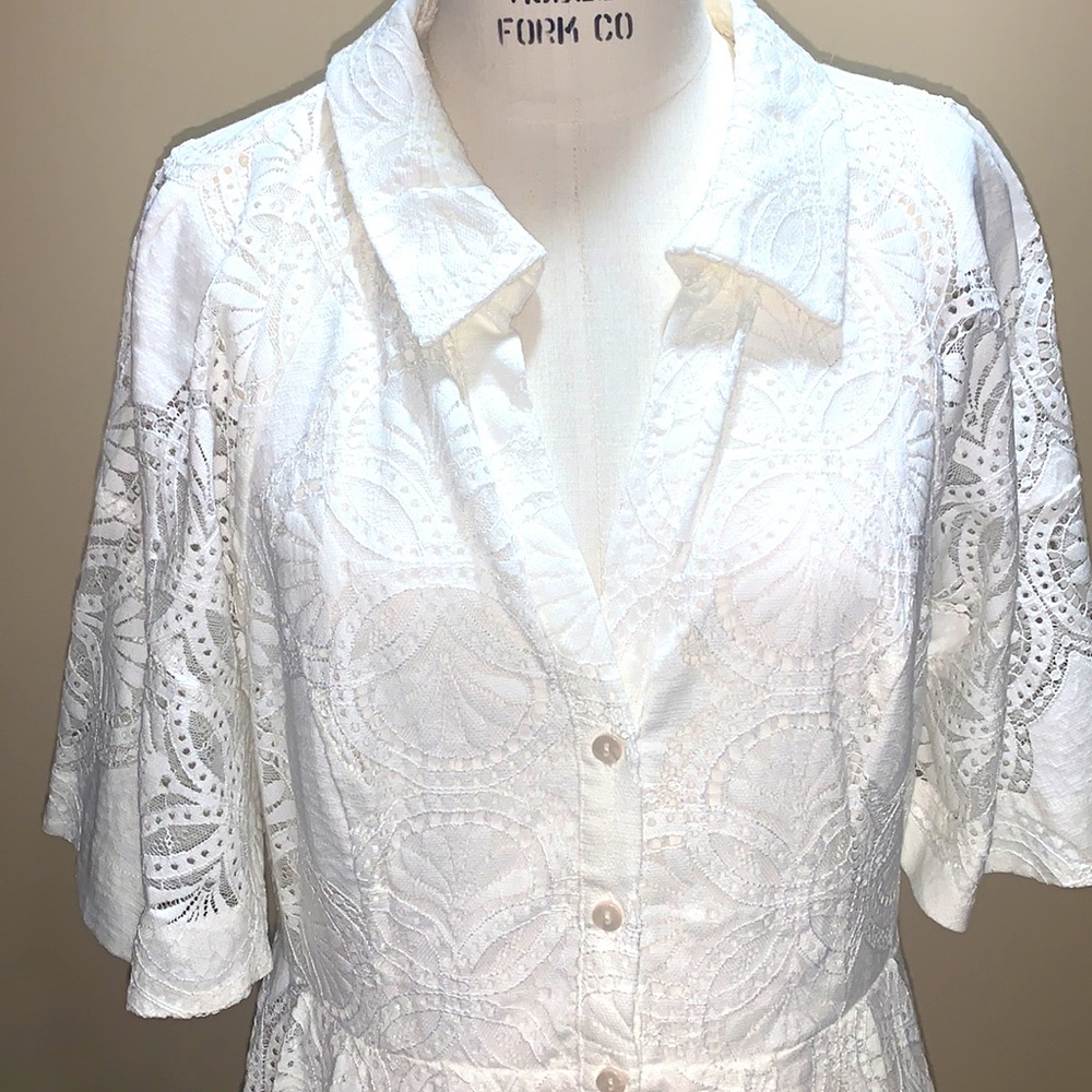 Anthropologie Maeve Eyelet Midi Dress - Picture 5 of 8